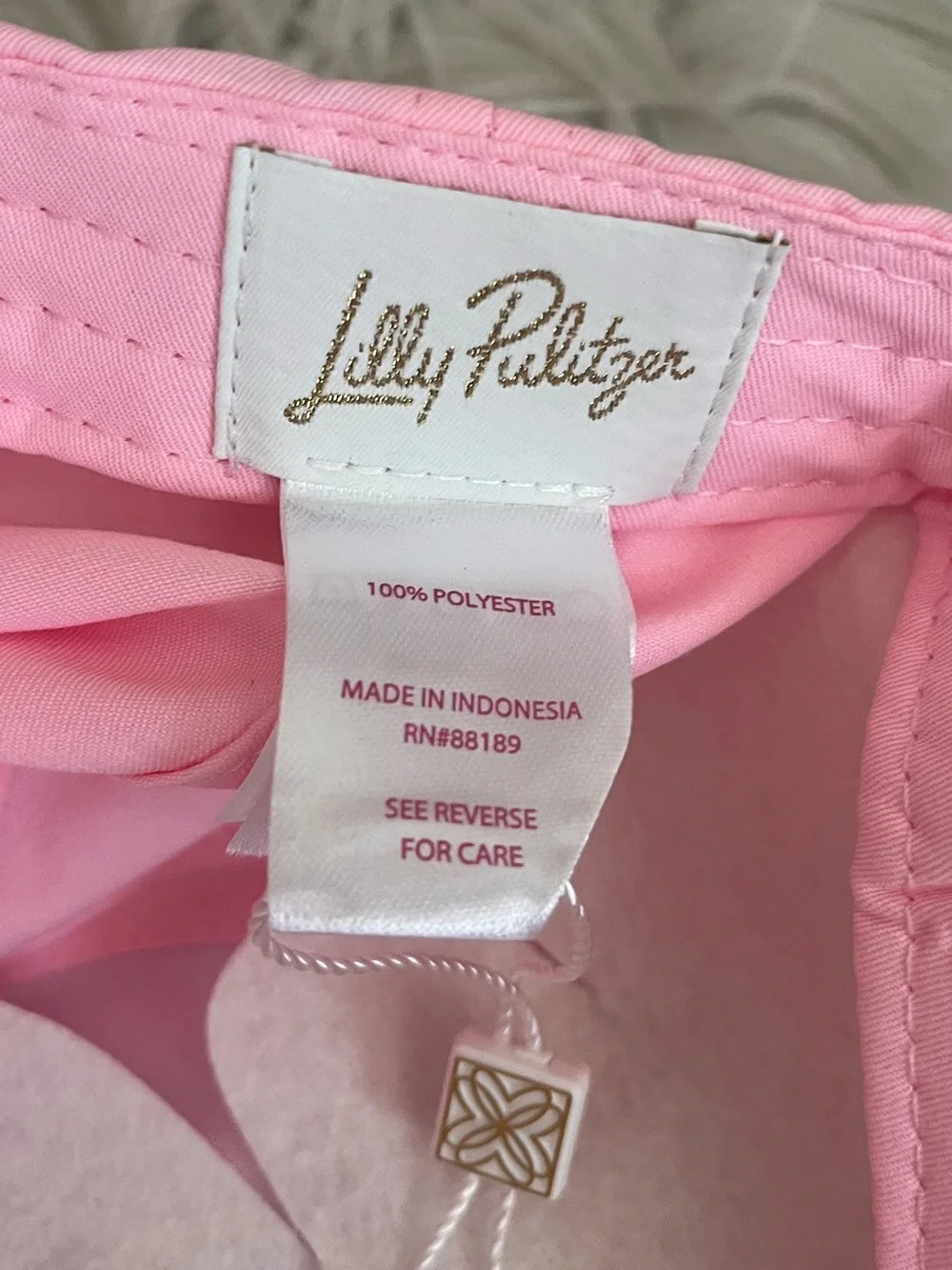 {Lilly Pulitzer} Logo Run Around Hat in Conch Shell Pink - Womens OS - NWT
